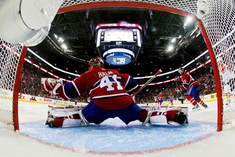 Jaroslav Halak makes a save against the Philadelphia Flyers in Game 3 of the Eastern Conference Finals. (Dave Sandford/Getty Images) Jaroslav Halak makes a save against the Philadelphia Flyers in Game 3 of the Eastern Conference Finals. (Dave Sandford/Getty Images)