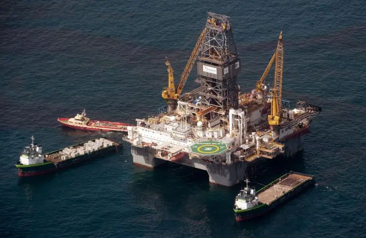 Transocean's Development Driller III platform drills a relief well at the site of the BP Deepwater Horizon oil well as workers try to stem the flow of the oil spill in the Gulf of Mexico off the coast of Louisiana. (Saul Loeb/Getty Images)
