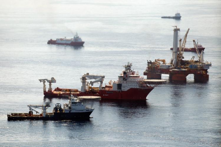 Ships work near the site of the BP Deepwater Horizon oil spill on August 3, 2010 in the Gulf of Mexico off the coast of Louisiana. (Chris Graythen/Getty Images) Ships work near the site of the BP Deepwater Horizon oil spill on August 3, 2010 in the Gulf of Mexico off the coast of Louisiana. (Chris Graythen/Getty Images)