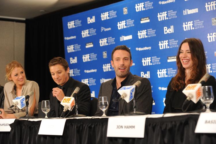 Actress Blake Lively, actor Jeremy Renner, actor Ben Affleck, actress Rebecca Hall speak at 'The Town' press conference during the 2010 Toronto International Film Festival at the Hyatt Regency on September 10, in Toronto, Canada.  (Jason Merritt/Getty Images)