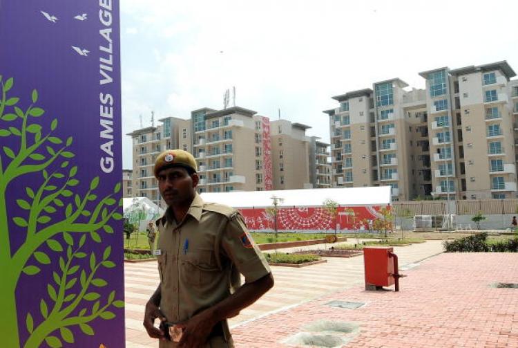 Commonwealth Games village in New Delhi, India during the soft launch of the athletes' residential complex on Sept. 16. (Prakash Singh/AFP/Getty Images) Commonwealth Games village in New Delhi, India during the soft launch of the athletes' residential complex on Sept. 16. (Prakash Singh/AFP/Getty Images)