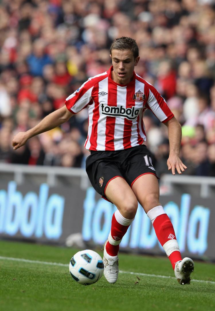 Jordan Henderson of Sunderland in action during the Barclays Premier League match between Sunderland and Aston Villa at Stadium of Light on Oct. 23, in Sunderland, England. (Clive Brunskill/Getty Images) Jordan Henderson of Sunderland in action during the Barclays Premier League match between Sunderland and Aston Villa at Stadium of Light on Oct. 23, in Sunderland, England. (Clive Brunskill/Getty Images)