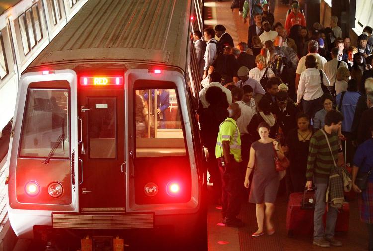 DC METRO BOMB THREAT: Commuters get on and off a Metro train at the Gallery Pl - Chinatown Station Oct. 27 in Washington, DC. (Alex Wong/Getty Images) DC METRO BOMB THREAT: Commuters get on and off a Metro train at the Gallery Pl - Chinatown Station Oct. 27 in Washington, DC. (Alex Wong/Getty Images)
