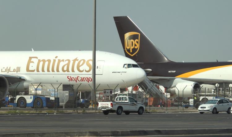 Emirates and UPS cargo planes sit on the tarmac of Dubai airport on October 31, the day after a parcel bomb was intercepted in Dubai on a cargo plane originating from Yemen. (Karim Sahib/Getty Images) Emirates and UPS cargo planes sit on the tarmac of Dubai airport on October 31, the day after a parcel bomb was intercepted in Dubai on a cargo plane originating from Yemen. (Karim Sahib/Getty Images)