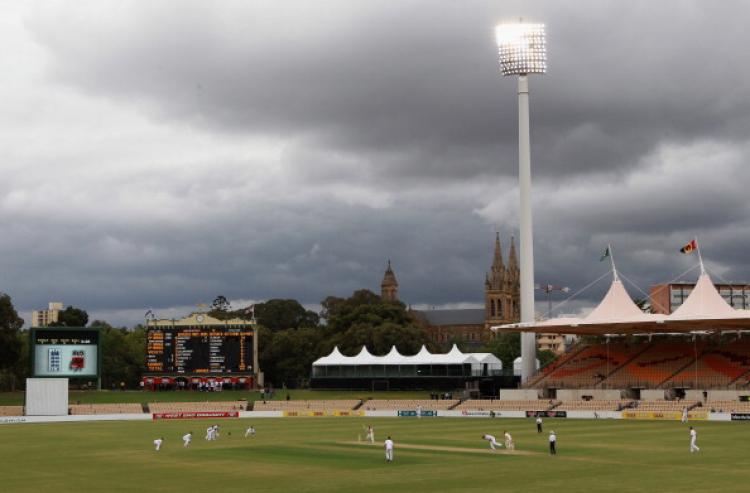 Rain clouds above Adelaide Oval ... A general view of the ground during Day 3 of the Tour Match between the South Australian Redbacks and England at Adelaide Oval on Nov. 13, 2010 in Adelaide, Australia. (Tom Shaw/Getty Images) Rain clouds above Adelaide Oval ... A general view of the ground during Day 3 of the Tour Match between the South Australian Redbacks and England at Adelaide Oval on Nov. 13, 2010 in Adelaide, Australia. (Tom Shaw/Getty Images)