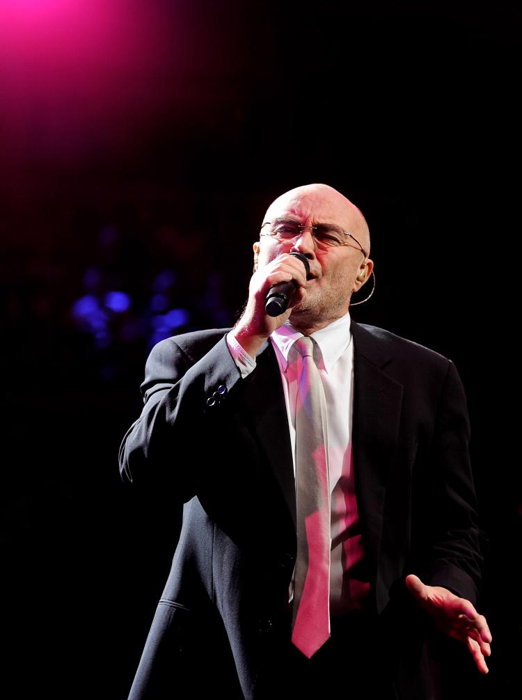 Phil Collins performs at The Prince's Trust Rock Gala 2010 supported by Novae at the Royal Albert Hall on Nov. 17, 2010 in London. (Ian Gavan/Getty Images) Phil Collins performs at The Prince's Trust Rock Gala 2010 supported by Novae at the Royal Albert Hall on Nov. 17, 2010 in London. (Ian Gavan/Getty Images)