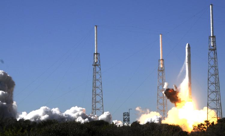 SpaceX's Falcon 9 rocket lifts off on Dec. 8 from launch pad 40 at Cape Canaveral, Florida. (Bruce Weaver/AFP/Getty Images) SpaceX's Falcon 9 rocket lifts off on Dec. 8 from launch pad 40 at Cape Canaveral, Florida. (Bruce Weaver/AFP/Getty Images)