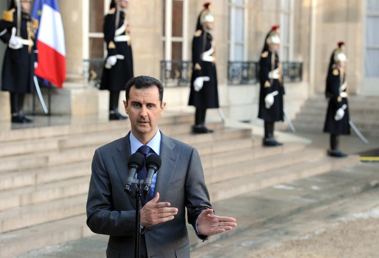 Hosni Mubarak: Syrian President Bashar al-Assad delivers a speech at the Elysee Palace in Paris, December 2010. Sylvia Maier, an assistant professor at New York University School of Continuing and Professional Studies, said Syria, under al-Assad, is a strong police state with more censorship and government control than President Hosni Mubarak's Egypt. (Miguel Medina/AFP/Getty Images) Hosni Mubarak: Syrian President Bashar al-Assad delivers a speech at the Elysee Palace in Paris, December 2010. Sylvia Maier, an assistant professor at New York University School of Continuing and Professional Studies, said Syria, under al-Assad, is a strong police state with more censorship and government control than President Hosni Mubarak's Egypt. (Miguel Medina/AFP/Getty Images)