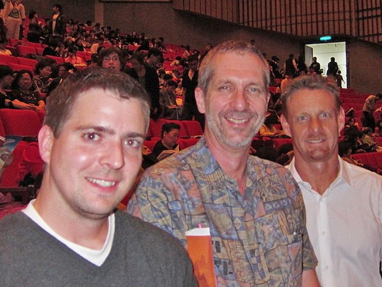 Kyle Park, American NetBase Chief Financial Officer (R); Steve Winters, vice president (middle); and their colleague attend Shen Yun Performing Arts International Company's last show in Taipei, Taiwan, on April 21. (Cheng Wei/ The Epoch Times) Kyle Park, American NetBase Chief Financial Officer (R); Steve Winters, vice president (middle); and their colleague attend Shen Yun Performing Arts International Company's last show in Taipei, Taiwan, on April 21. (Cheng Wei/ The Epoch Times)