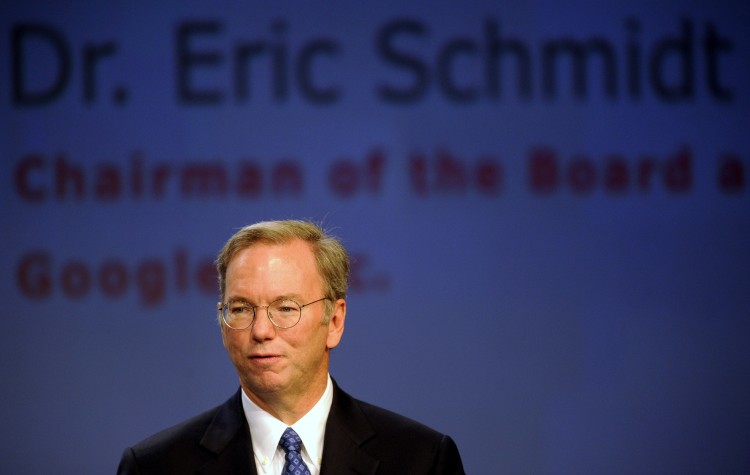GOOGLE FACES INQUIRIES: Eric Schmidt, the former CEO and current executive chairman of Google Inc., speaks at the IFA Conference in Berlin, Germany, last September. (Odd Andersen/AFP/Getty Images)