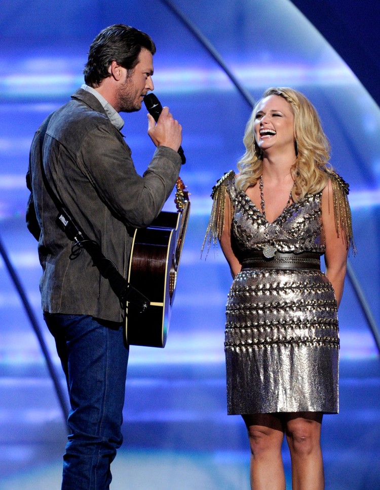 Miranda Lambert (R) appears with musician Blake Shelton (L) at a concert in Las Vegas, Nevada. Lambert will be dueting with a finalist in NBC's 'The Voice'. (Ethan Miller/Getty Images) Miranda Lambert (R) appears with musician Blake Shelton (L) at a concert in Las Vegas, Nevada. Lambert will be dueting with a finalist in NBC's 'The Voice'. (Ethan Miller/Getty Images)
