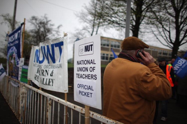 Teachers and staff from Darwen Vale High School picket outside the school as they strike over pupil discipline issues on April 7, 2011 in Blackburn, England. Teachers at the school said pupils frequently challenge them to fights, push and shove them and are constantly swearing and insulting them. When they take the matters to the head teacher, they said she often sides with the pupils instead of staff. (Christopher Furlong/Getty Images) Teachers and staff from Darwen Vale High School picket outside the school as they strike over pupil discipline issues on April 7, 2011 in Blackburn, England. Teachers at the school said pupils frequently challenge them to fights, push and shove them and are constantly swearing and insulting them. When they take the matters to the head teacher, they said she often sides with the pupils instead of staff. (Christopher Furlong/Getty Images)