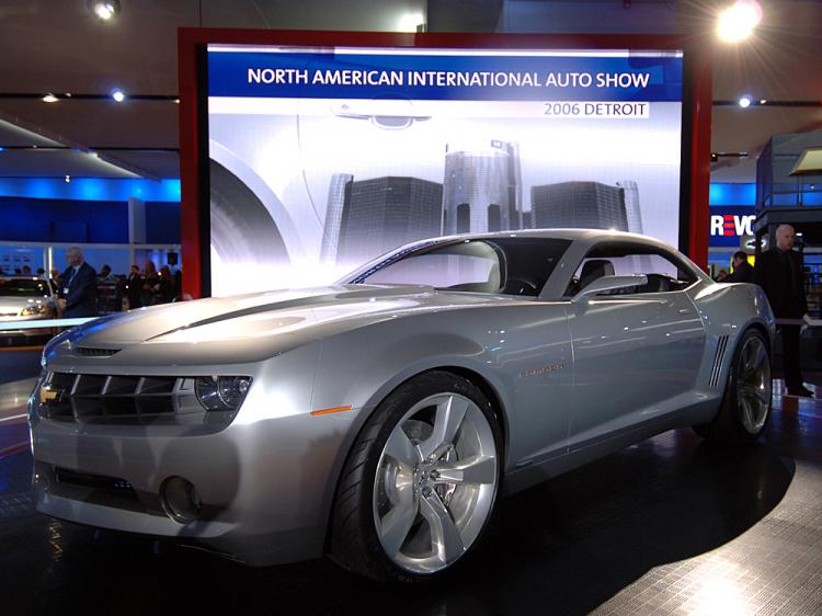The Chevrolet Camaro Concept car is shown on the final press preview day at the North American International Auto show January 10, 2006 in Detroit, Michigan. (Bryan Mitchell/Getty Images) The Chevrolet Camaro Concept car is shown on the final press preview day at the North American International Auto show January 10, 2006 in Detroit, Michigan. (Bryan Mitchell/Getty Images)