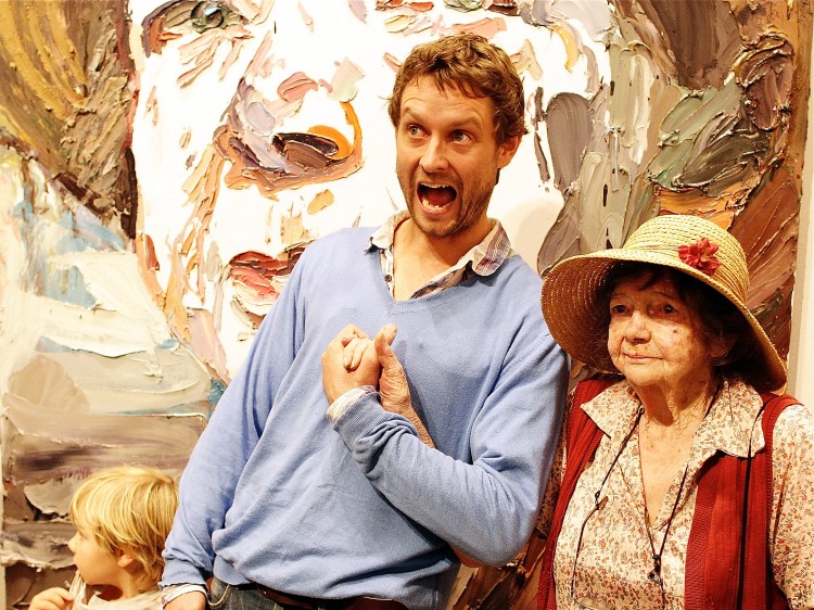 Archibald Prize winner Ben Quilty with Margaret Olley, after being announced as the winner of the Archibald Prize for his portrait of Margaret Olley. (Brendon Thorne/Getty Images) Archibald Prize winner Ben Quilty with Margaret Olley, after being announced as the winner of the Archibald Prize for his portrait of Margaret Olley. (Brendon Thorne/Getty Images)