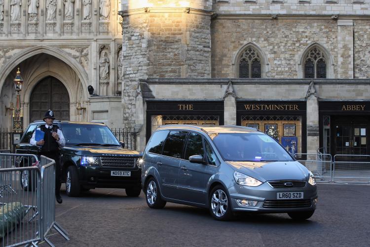 Cars carrying Prince William and Kate Middleton arrive at Westminster Abbey for a rehearsal on Wednesday in London. (Dan Kitwood/Getty Images) Cars carrying Prince William and Kate Middleton arrive at Westminster Abbey for a rehearsal on Wednesday in London. (Dan Kitwood/Getty Images)