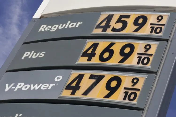 A sign showing the price for gasoline is displayed at a Shell gas station in San Francisco, Calif., on April 27, 2011. (David Paul Morris/Getty Images)
