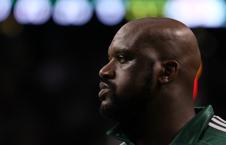Shaquille O'Neal, formerly of the Boston Celtics, warms up before Game Three of the Eastern Conference Semifinals on May 7, 2011 at the TD Garden in Boston. (Elsa/Getty Images) Shaquille O'Neal, formerly of the Boston Celtics, warms up before Game Three of the Eastern Conference Semifinals on May 7, 2011 at the TD Garden in Boston. (Elsa/Getty Images)