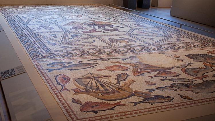 MASSIVE FIND: A well-preserved mosaic dating back to Roman-ruled Israel in the fourth century on display at the Metropolitan Museum of Art. (Henry Lam/The Epoch Times) MASSIVE FIND: A well-preserved mosaic dating back to Roman-ruled Israel in the fourth century on display at the Metropolitan Museum of Art. (Henry Lam/The Epoch Times)