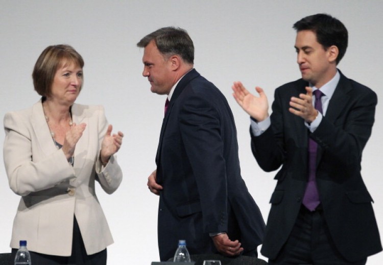Labour's Shadow Chancellor Ed Balls receives applause from deputy party leader Harriet Harman (L) and leader Ed Miliband after addressing the Labour party conference at the Echo Arena on September 26, 2011 in Liverpool, England. During his keynote speech to delegates, Shadow chancellor Ed Balls announced a five point plan to boost jobs and economy. (Jeff J Mitchell/Getty ) Labour's Shadow Chancellor Ed Balls receives applause from deputy party leader Harriet Harman (L) and leader Ed Miliband after addressing the Labour party conference at the Echo Arena on September 26, 2011 in Liverpool, England. During his keynote speech to delegates, Shadow chancellor Ed Balls announced a five point plan to boost jobs and economy. (Jeff J Mitchell/Getty )