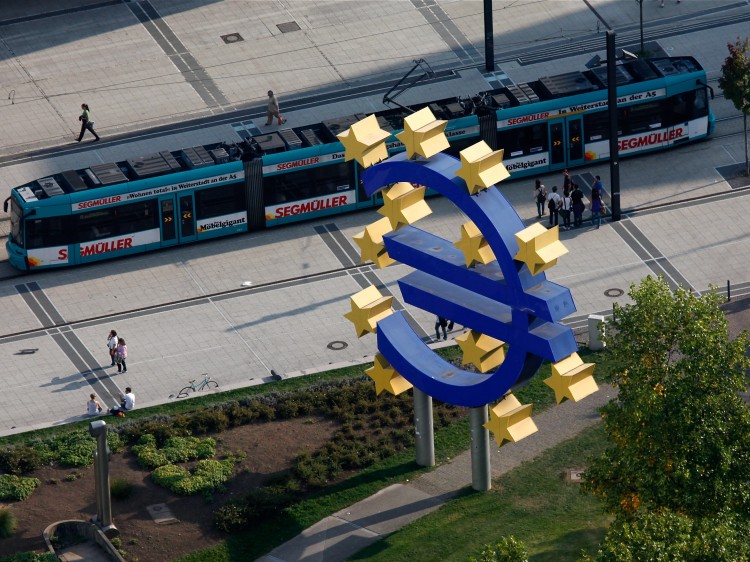 Next to the headquarters of the European Central Bank (ECB) on Sept. 27, 2011 in Frankfurt am Main, Germany. (Ralph Orlowski/Getty Images) Next to the headquarters of the European Central Bank (ECB) on Sept. 27, 2011 in Frankfurt am Main, Germany. (Ralph Orlowski/Getty Images)