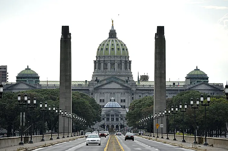 Pennsylvania's Capitol Building in Harrisburg, Pa., on Oct. 14, 2020. (Mladen Antonov/AFP/Getty Images)
