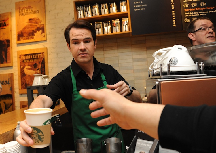 Jimmy Carr Launches New Stronger British Latte at Starbucks Epoch Times Photo