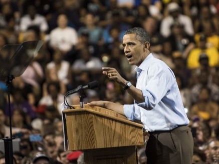 US President Barack Obama speaks during a campaign event US President Barack Obama speaks during a campaign event