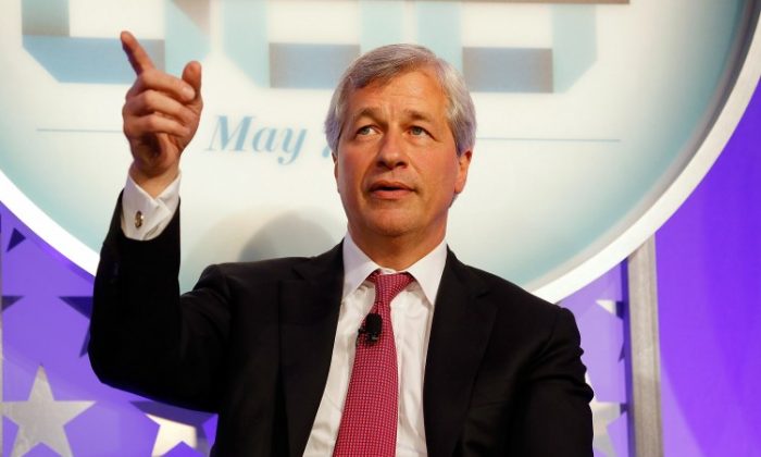 Chairman and CEO of JPMorgan Chase & Co. Jamie Dimon at the New York Stock Exchange in New York on May 7, 2012. According to Dimon, CEOs of large companies are increasingly confident in continued economic growth. (Jemal Countess/Getty Images for Time)