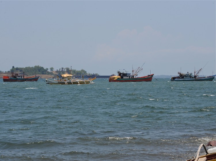 144215338 Fishing boats, locally known as 'mother boats' which are used to transport fish