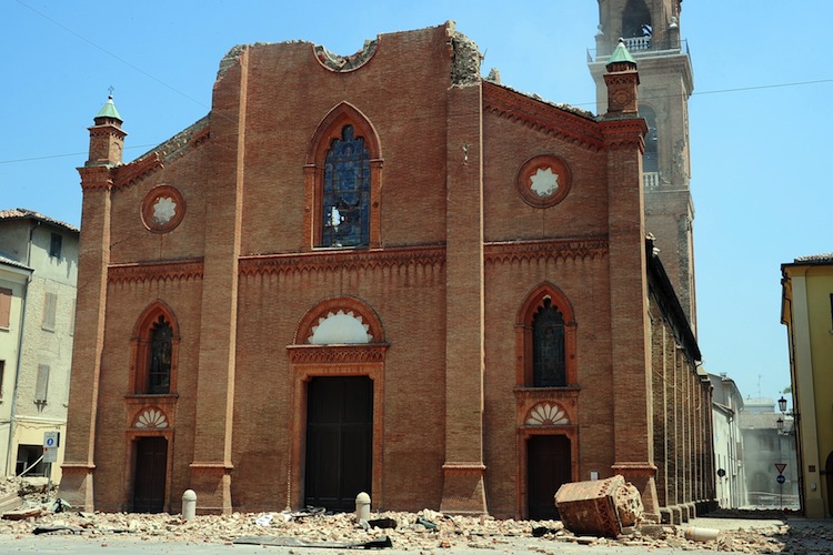 This picture shows Mirandola's cathedral Epoch Times Photo