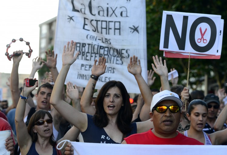 People attend a demonstration People attend a demonstration