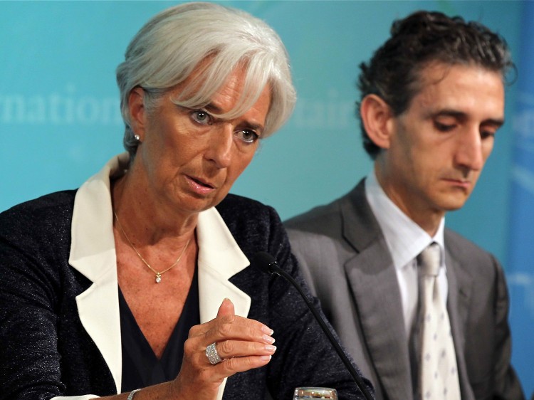 147809188 IMF Managing Director Christine Lagarde (L)