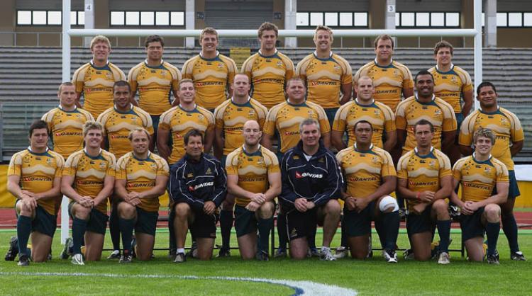 The Australian Wallabies team photo during the Captain�s Run training session at Stadio Euganeo in Padua, Italy.(Hamish Blair/Getty Images) The Australian Wallabies team photo during the Captain�s Run training session at Stadio Euganeo in Padua, Italy.(Hamish Blair/Getty Images)