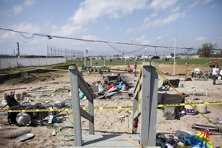 Tornado Touches Down In Queens Borough Of New York City Damage is seen from a tornado that touched down on September 8, 2012 in the Breezy Point neighborhood of the Queens borough of New York City. (Ramin Talaie/Getty Images)
