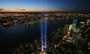 Beams of Light in Lower Manhattan Honor Sept. 11 Victims