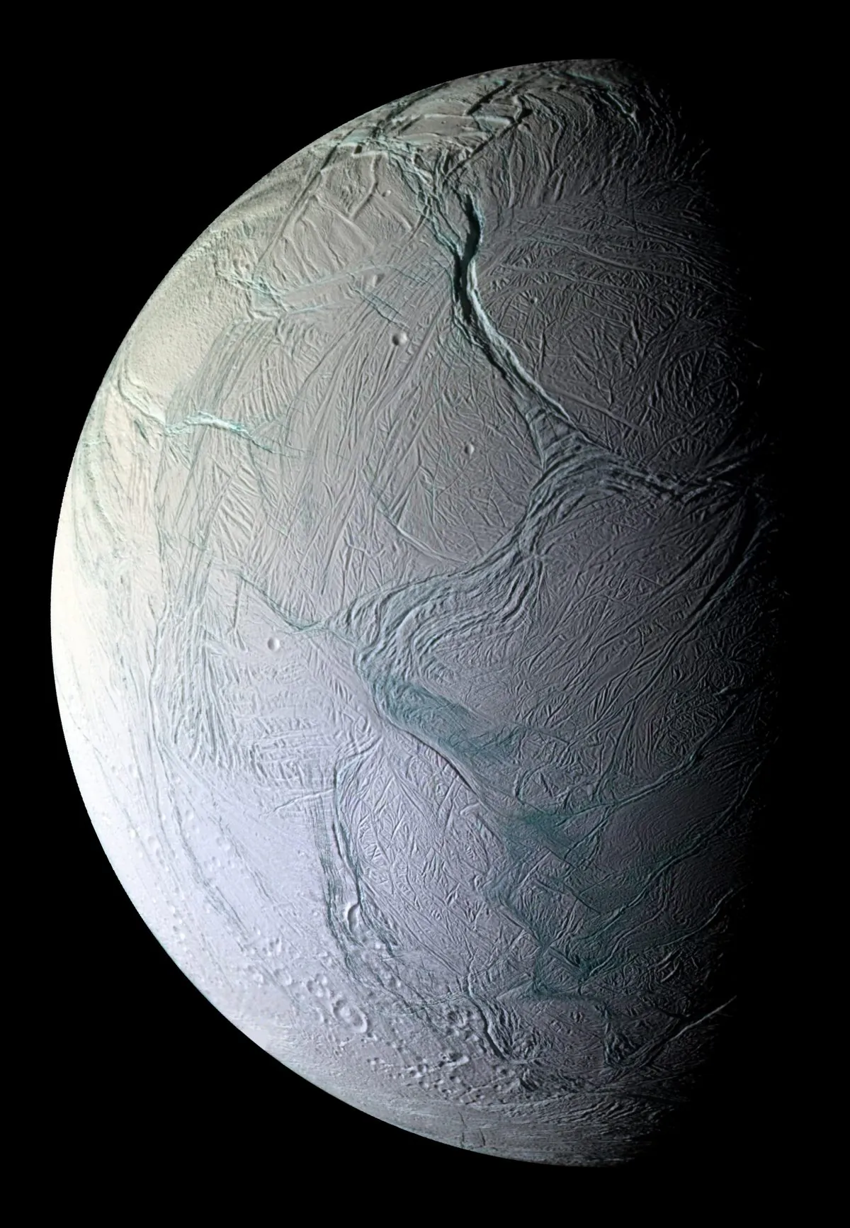 "If the surface and core were rigidly connected, the core would provide so much dead weight that the wobble would be far smaller than we observe it to be," says Matthew Tiscareno. "This proves that there must be a global layer of liquid separating the surface from the core." (NASA/JPL/Space Science Institute)