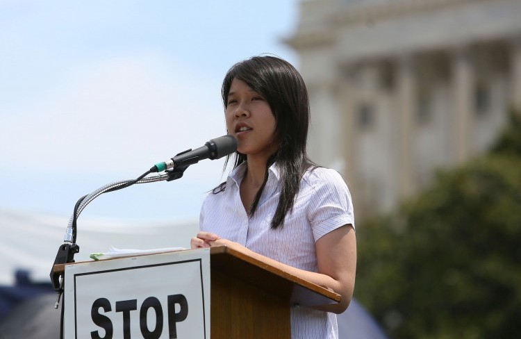 Chung Ai Chung Ai, from Taiwan, whose father who was detained by domestic security forces