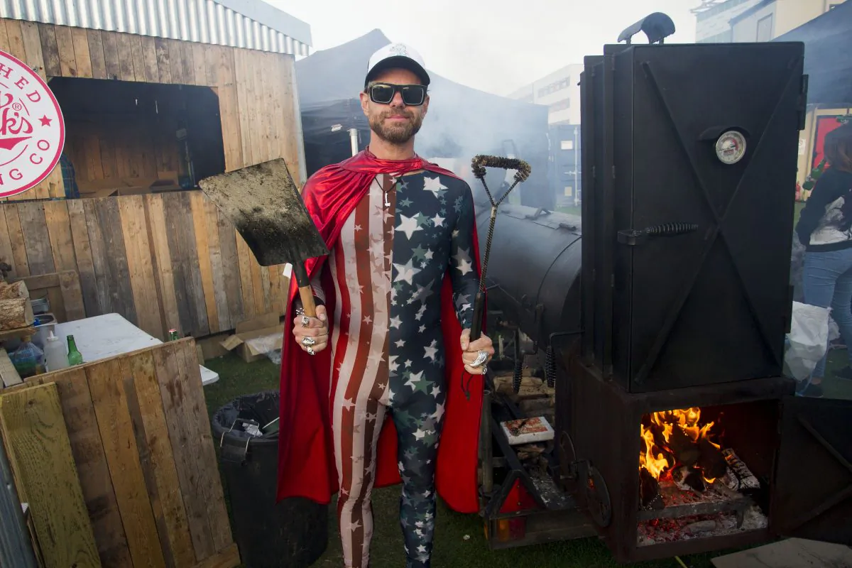 Christian Stevenson, aka DJ BBQ, cooked his heart out and was mostly sold out at Grillstock London