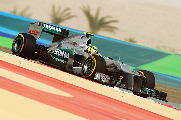 Bahrain F1 Grand Prix - Practice Mercedes driver Nico Rosberg drives during practice for the Formula One Bahrain Grand Prix at the Bahrain International Circuit in Sakhir, Bahrain. (Mark Thompson/Getty Images)