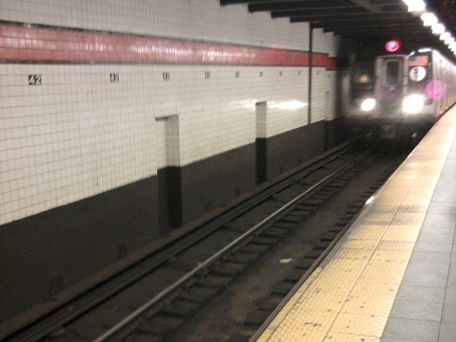 A train is arriving at 42nd St. subway station on June 10. - 2012-06-10 11.36.43 A train is arriving at 42nd St. subway station on June 10.