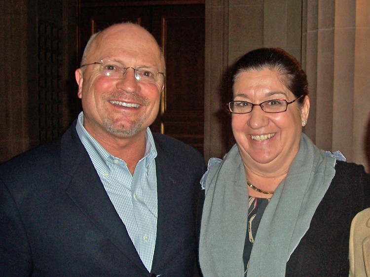 Joe Majka (L), a senior vice-president at Visa Inc., at Shen Yun