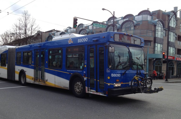 20120229-Bus-photo-5resized A TransLink bus travels along Broadway at MacDonald in Vancouver.