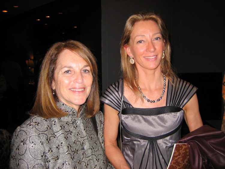 20120419_NY2_Josh_JanetCrawfordCathyTamrazjpg Cathy Tamraz (L), CEO of Business Wire, poses for a photograph with writer, Janet Crawford,