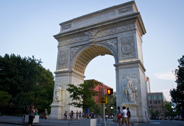 20120704Washington+SQ+Arch_Chasteen9122 The Washington Memorial Arch, completed in 1892, at the northern entrance of Washington Square Park in Manhattan