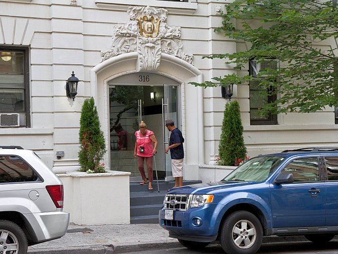 Two people walk out of the new family homeless shelter on 316 W. 95 Street in Manhattan on Aug. 7. Two people walk out of the new family homeless shelter on 316 W. 95 Street in Manhattan on Aug. 7.