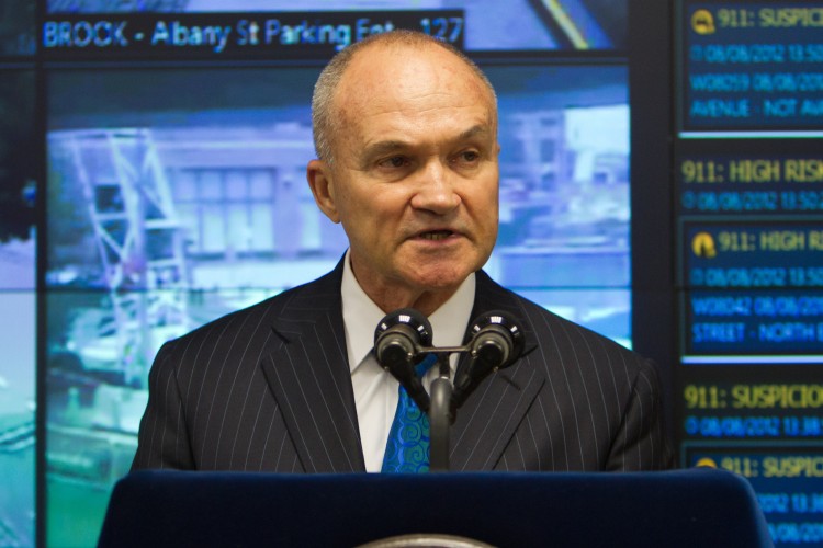 NYPD Commissioner Ray Kelly holds a press conference at the at the Lower Manhattan Security Command Center on Aug. 8. (Benjamin Chasteen/The Epoch Times) NYPD Commissioner Ray Kelly holds a press conference at the at the Lower Manhattan Security Command Center on Aug. 8. (Benjamin Chasteen/The Epoch Times)