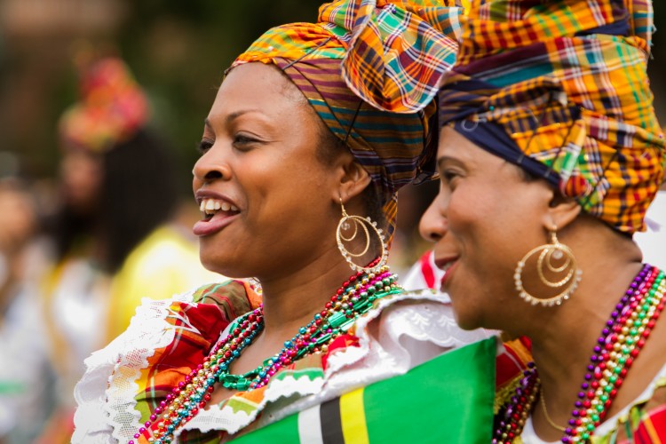 20120903Traditional+ParadeBenC_8076 Women dressed in traditional clothing take part in New York's West Indian Day Carnival in Brooklyn on Sept. 3. (Benjamin Chasteen/The Epoch Times)