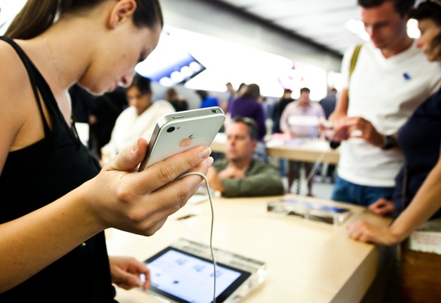 People at the Apple store