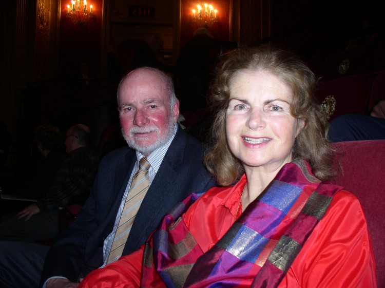 OLYMPUS DIGITAL CAMERA John and Nina Jordan in the Boston Opera House on Tuesday, Feb. 12, 2013, to watch Shen Yun Performing Arts for the first time. (Hua Chang/The Epoch Times)