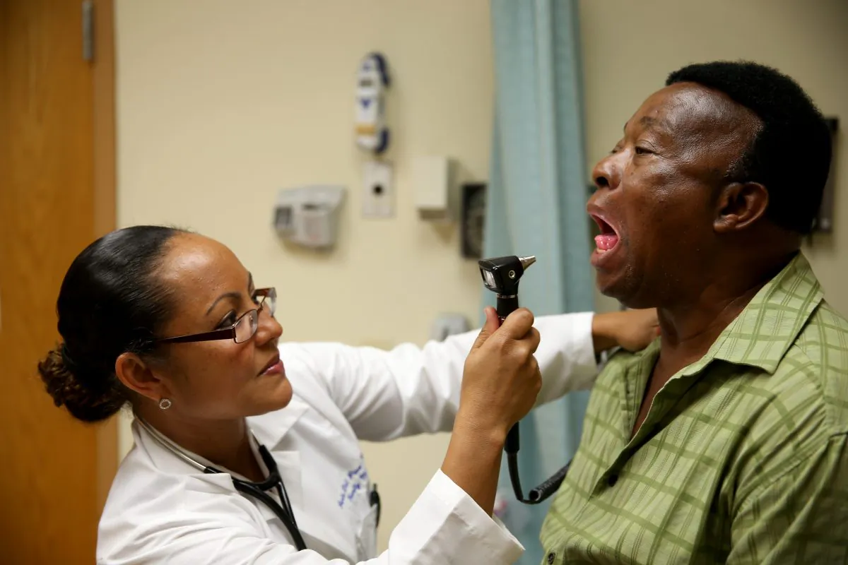 A patient at the South Broward Community Health Services clinic in Hollywood, Fla., on April 15, 2014. (Joe Raedle/Getty Images)